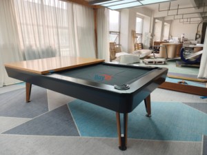 Table de <span class=keywords><strong>billard</strong></span> de salle à manger en bois de chêne massif au design élégant et de haute qualité, avec options de 7, 8 ou 9 pieds et accessoires offerts - Product Image 1