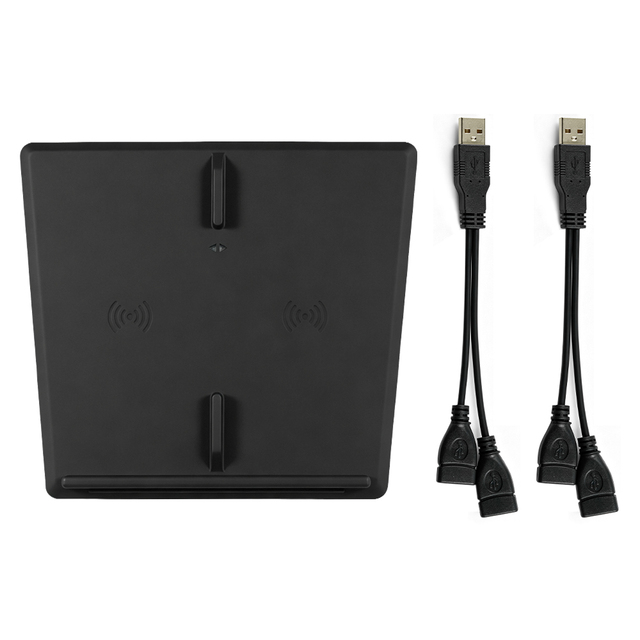 Wireless Charger for Tesla Model 3 Quick Charging Car Accessories with 4 USB Ports 12-24V Stereo Function 1-Year Warranty