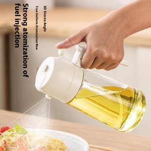 Bouteille d'huile en verre à double usage avec pulvérisateur à pression, outil de cuisine et ménager intégré pour la cuisson - Product Image 2