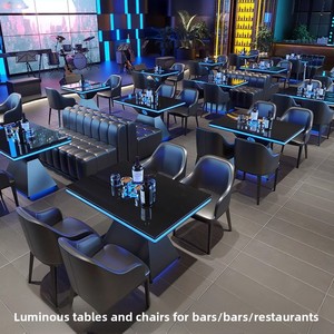 Conjunto de Mesa y Sillas para Restaurante Occidental, Muebles de Bar Comerciales de Madera Maciza, Estilo Retro para <span class=keywords><strong>Bistro</strong></span> y Club - Product Image 2