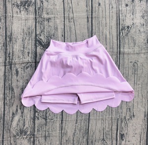 GLK0268 Falda personalizada para niña pequeña, rosa y morada, lisa, estampada, transpirable, falda de yoga para bebé, niña, verano, venta al por mayor - Product Image 2