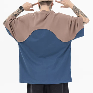 Người Đàn Ông Quá Khổ Của Cộng Với Kích Thước T-<span class=keywords><strong>Shirts</strong></span> Trọng Lượng Nặng 100% Cotton Tùy Chỉnh Chắp Vá Màn Hình In Ấn T Áo Sơ Mi - Product Image 2