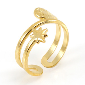 ZOGXIN Gold Plated Star Open Ring For Women Minimalist Design Fashion Jewelry Gift - Product Image 2