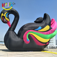 Décoration extérieure publicité animal gonflable personnalisé cygne gonflable noir géant