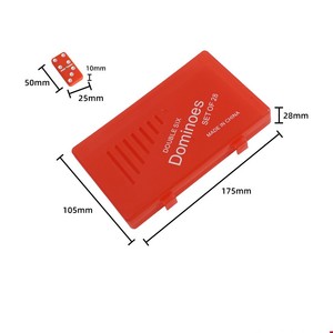 Juego de Dominó de Plástico Rojo Personalizado al por Mayor de Fábrica, Dominó de Colores con Puntos Blancos 5010, Juego de Doble 6 en Caja de Plástico - Product Image 2