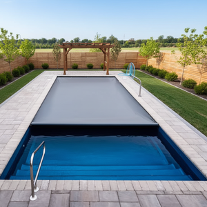Hailanbao – <span class=keywords><strong>Couverture</strong></span> de <span class=keywords><strong>piscine</strong></span> électrique automatique en PVC, anti-UV, résistante à l'usure et aux intempéries, avec enrouleur et emballage en bois - Product Image 6
