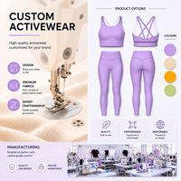 Conjunto Deportivo Personalizado para Mujer, Transpirable, de Secado Rápido, Leggings de Yoga de Cintura Alta, Sujetador Deportivo, Pantalones Cortos, Conjunto de 2 Piezas para Gimnasio y Fitness