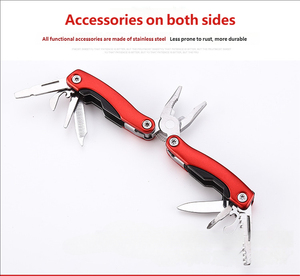 Outdoor <b>Multi</b>-Function Metric Folding <b>Pliers</b> with Aluminum Alloy Handle Serrated Steel Jaw for Crimping DIY OEM/ODM Customizable - Product Image 5