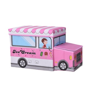 Factory-direct Children's Toy Storage <b>Stool</b> Cartoon Car Head Storage Box Foldable Non-Woven Fabric European Style Storage Home - Product Image 5
