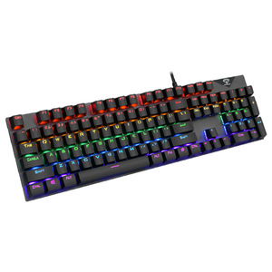 DIVPARD-Teclado mecánico con cable RBG, Teclado mecánico con cable para deportes electrónicos, eje rojo y verde, <span class=keywords><strong>104</strong></span> teclas - Product Image 1