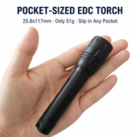 Lampe de poche 230 lumens, mini torche LED zoomable en alliage d'aluminium, étanche IP64, lumière EDC pour le camping, l'inspection et les activités de plein air
