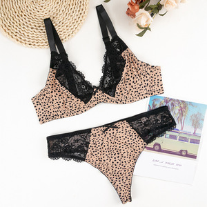 Nuova Lingerie Sexy con Stampa Leopardata per Taglie Forti, Set Reggiseno Traspirante in Pizzo Ultra-sottile - Product Image 3
