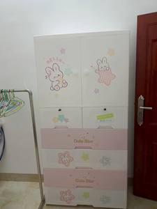 <span class=keywords><strong>Commode</strong></span> pour enfants design dessin animé armoire de rangement pour vêtements de bébé armoire à <span class=keywords><strong>double</strong></span> porte pour chambre d'enfant avec tiroirs de rangement 88cm - Product Image 2