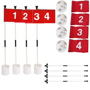 Tùy Chỉnh Thiết Kế Màu Đỏ Golf Màu Xanh Lá Cây Đặt Cờ Và Lỗ Sân Golf Cờ 14X20 Pin Cờ - Product Image 3