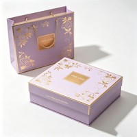 Boîte cadeau de luxe biodégradable pour soins de la peau avec logo personnalisé, ensemble cosmétique, emballage de luxe avec couvercle et base pour marques de beauté