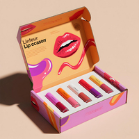 Enveloppe en carton de rouge à lèvres imprimée personnalisée Boîte d'emballage en papier carton ondulé Boîtes d'expédition de brillant à lèvres cosmétique avec logo