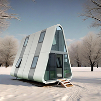 La Maison Mobile Modulaire Préfabriquée en Acier Est une Villa Capsule Triangulaire à Deux Étages Utilisée pour les Chambres et Bureaux d'Hôtel