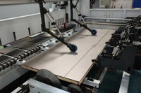 Scie à commande numérique automatique à quatre côtés MA-NP280M pour portes en bois, ligne de scie à carrer les portes CNC haute vitesse