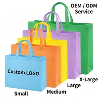 Sacs de courses non tissés personnalisés avec logo, réutilisables, écologiques, pour l'épicerie, promotionnels, cadeaux, sacs d'exposition avec poignée, vente en gros, usine OEM