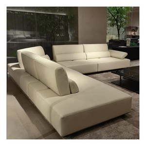 Canapé modulaire en cuir véritable de luxe moderne, nouveau design, qualité supérieure, pour salon, Foshan Furniture - Product Image 1