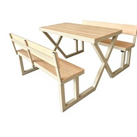 Table intégrée moderne 4 places, imperméable, résistante au soleil, robuste et durable, adaptée à la restauration commerciale et aux usages domestiques
