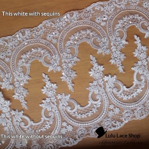 Tissu en dentelle à sequins brodés floraux 2025, nouveau, pour la confection de robes de mariée, de vêtements, de rideaux, de tissus décoratifs, en polyester - Product Image 3