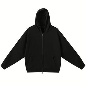 Sweat à capuche oversize de haute qualité 2025 avec double fermeture éclair, en molleton épais 420 g/m², épaules tombantes, double fermeture éclair nickelée, pour homme, hiver, 100 % coton - Product Image 2