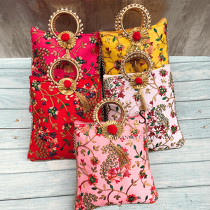 Bolso Potli Bordado a Mano para Mujer, Bolso Potli Tradicional con Trabajo Zari para Bodas, Fiestas y Vestimenta Nupcial - Product Image 1