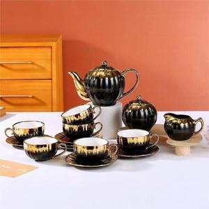 Juego <span class=keywords><strong>de</strong></span> <span class=keywords><strong>Tazas</strong></span> <span class=keywords><strong>de</strong></span> Té <span class=keywords><strong>de</strong></span> Cerámica Árabe Doradas <span class=keywords><strong>con</strong></span> Platillo, Soporte para Tetera, <span class=keywords><strong>Tazas</strong></span> <span class=keywords><strong>de</strong></span> Café <span class=keywords><strong>de</strong></span> <span class=keywords><strong>Porcelana</strong></span> Dorada <span class=keywords><strong>con</strong></span> Base - Product Image 5