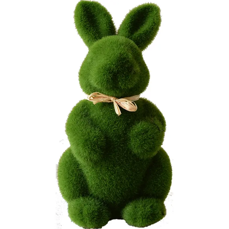 हरी सिम्युलेवेट मॉस ईस्टर फ़री फ्लेक्ड बंसी खरगोश टेबल ईस्टर डेकोर