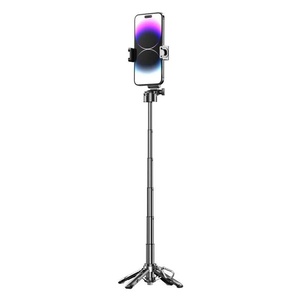 Mini trépied portable 3-en-1 en alliage d'aluminium et ABS, perche à selfie rétractable, <span class=keywords><strong>assistant</strong></span> de prise de vue pour téléphone, gadget - Product Image 1