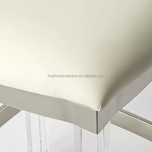 Bar Furniture Modern Pu Leather Bar <strong>Stool</strong> Metal Frame <strong>Counter</strong> <strong>Height</strong> Acrylic Bar <strong>Stools</strong> for Kitchen - Product Image 5