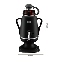 Bouilloire électrique HALEY noire 4,5 L 2300 W, ensemble de samovar turc pour la préparation du thé, pour usage domestique et hôtelier