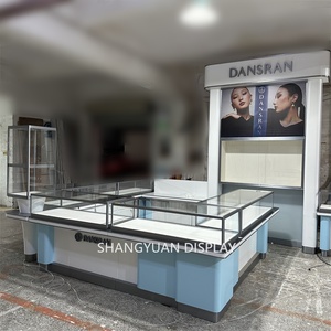Tempered Glass Retail Kiosk Jewelry Showcase Jewellery Shop Furniture Shopping Mall <strong>Display</strong> <strong>Sales</strong> Kiosk <strong>Design</strong> - Product Image 3