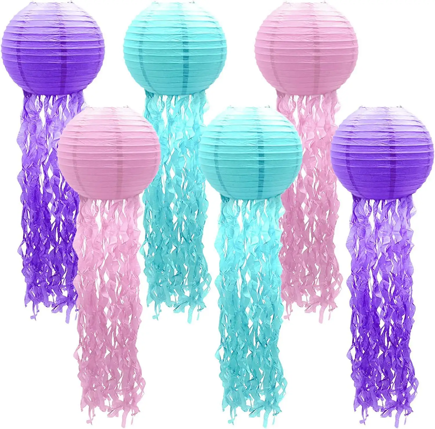 New Mermaid Jellyfish Paper Lantern Descartável Talheres para Sereia Themed Birthday Party Decoração DIY Wedding Supply