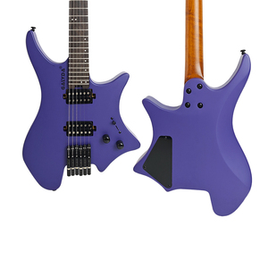 Guitarra Eléctrica sin Clavijero Morada con Diapasón de Palisandro de 6 Cuerdas, Pastillas H-H y Mástil de Arce - Lista para el Escenario - Product Image 2