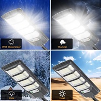 Lampe solaire à capteur de mouvement Dusk to Down 192 LED avec batterie au lithium 90W pour extérieur avec télécommande