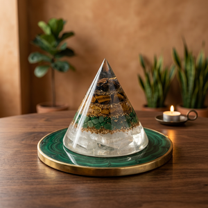 Pyramide d'orgonite Dhan Yog Organ, cône en cristal, pierre semi-précieuse, artisanat en résine, fait main, décoration religieuse, cadeau spirituel - Product Image 3