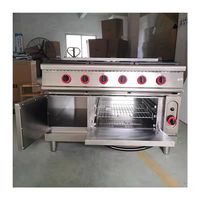 Cuisinière à gaz commerciale debout 6 brûleurs avec four et gril Plaque chauffante cuisinière à gaz industrielle cuisinière 4 brûleurs avec four électrique