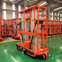 Plateforme élévatrice à double mât en aluminium à propulsion électrique pour le nettoyage des bâtiments
