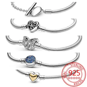 Wholesale Price High Quality 925 Sterling Silver Heart Bracelet Women Charms For Jewelry Making