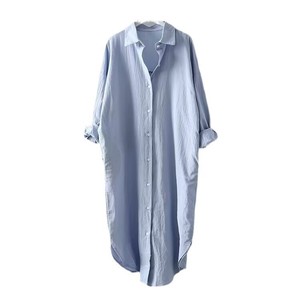 Camicetta Bianca Traspirante in Cotone-Lino con Protezione Solare da Donna, Nuovo Arrivo Primavera/Estate 2026, Top Casual Ampio Versatile, <span class=keywords><strong>Vestito</strong></span> Midi - Product Image 5