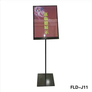 Shopping Mall Square Pipe Acrylic Sign Board Metal Pedestal Floor Display Frame Stands Holders