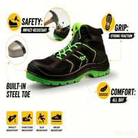 Chaussures de sécurité unisexe mi-montantes indestructibles, antistatiques, anti-perforation, recyclables, été-automne, pour usine et atelier, semelle PU composite