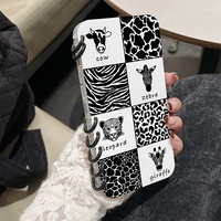 Convient pour iPhone 16pro 15promax 14plus Book case avec Transparent carré Animal Texture
