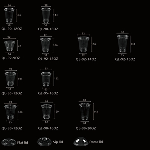 Nhà Máy Outlet ngành công nghiệp emballages alimentaires 12 14 16oz rõ ràng Ly Nhựa Tùy Chỉnh in với sip-nắp cho trà sữa - Product Image 5