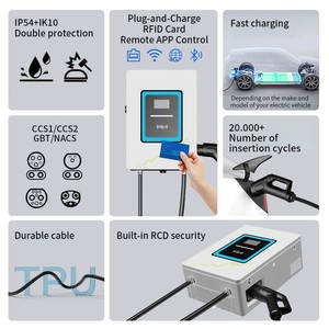 Stazione di Ricarica Rapida DC OLINK PhotoGen 40kW a Parete, CCS2 CCS1 GB/T NACS, Stazione di Ricarica Commerciale per Veicoli Elettrici con Schermo Touch - Product Image 4