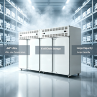 Vierdeurs automatische snelvriezer met luchtafvoer -45~-80°C, plug tray ontwerp, PLC-gestuurd, capaciteit 90L-2400L voor commerciële diepvriesproducten
