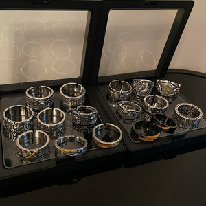 Anillo Abierto Ajustable <span class=keywords><strong>de</strong></span> Aleación Vintage para Hombre, Diseño <span class=keywords><strong>de</strong></span> Nicho Hip-Hop, Cruz <span class=keywords><strong>de</strong></span> Marca Moderna, Estilo Minimalista, Anillo para el Dedo Índice - Product Image 1