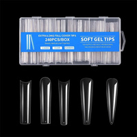 Aillsa OEM Capsules d'ongles en acrylique 240 pièces/boîte, Design French, Courbe Non-C, XL XXL, Formes Coffin, Carré, Stiletto, Super Longues, Demi-doigts et Doigts Entiers